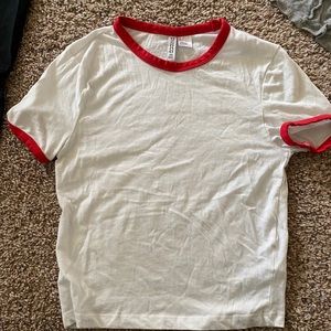 A T-shirt crop top, worn once.